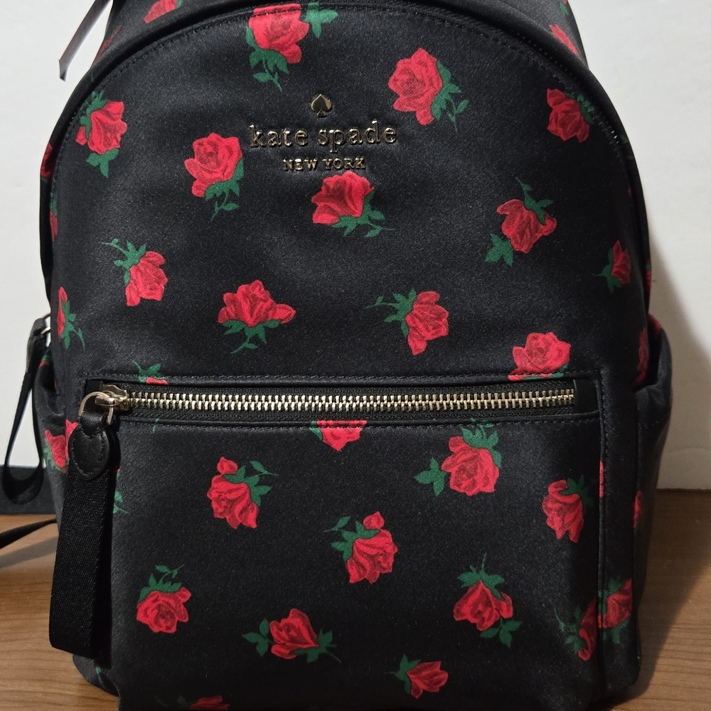 Kate Spade Floral Black and Red Backpack - Picture 4 of 10